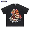 T-shirts pour hommes T-shirt rétro pour hommes surdimensionnés Funny Spoof Rodman T-shirt imprimé HipHop Streetwear Coton lavé à manches courtes Vintage 230731