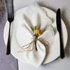 Table Napkin 2PC White Artificial Cotton Handmade Cloth For Wedding Celebration Valentine's Day Birthday Party Decoration Supply