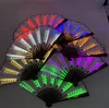 Decoración de fiesta Luminoso Plegable Glow Fan 13 pulgadas Led Play Colorido Mano Abanico Rave Fans para Dance Neon DJ Night Club Party SN4193