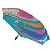 Regenschirme Dolphin 8 Rippen Auto Regenschirm Neo Fauvismus Minimaler tragbarer UV-Schutz Schwarzer Mantel für männlich weiblich