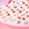 Beauty Fashion Cute Adjustable Rings for Children Girls Pretend Play Makeup Toys Cartoon Crystal Jewelry Alloy Animal Enamel Ring Gift Girl 230731