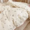 Zestawy pościeli Vintage kwiatowy muślinowa bawełniana bawełniana łóżeczko Dziecko Zestaw Bedding Dzieci łóżko Linen Duvet Cover Arkusz poduszki bez wypełniacza 230731