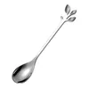 Spoons 8pcs Stainless Steel Leaf Coffee Small Espresso Adorable Shape For Stirring Mixing Home