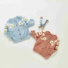 Cardigan Citgeett Automne Hiver Infantile Bébé Filles Garçons Beau Pull Cardigan À Manches Longues Simple Poitrine Fleurs Tricot Veste Vêtements J230801