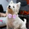 Appareils pour chiens 6pcs / ensemble Coton décorer la robe à nœuds papillon