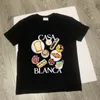 남성용 Tshirts 여름 카사 블랑카 Tshirt 빵 케이크 맛있는 음식 프린트 프린트 짧은 슬리브면 남성과 여자 230731