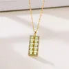 Pendant Necklaces Design Sense Korean Fashion Zircon Inlaid Green Chocolates Short Women Amazing Birthday Gift Jewelry For Girls