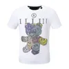 Pp moda męskie koszulki designerski Phillip Plain Summer Rhinestone krótkie rękawowe koszulka koszulka TEE SKULLS Druku