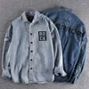 Herrjackor Vintage denim Workwear Jacket med tryckta brev för män