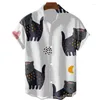 Camisas informales para hombre con estampado de flamencos para hombre moda playa vacaciones manga corta Top Streetwear 2023 ropa masculina