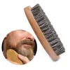 Other Housekeeping Organization Natural Boar Hair Bristle Beard Mustache Brush Shaving Comb Men Face Mas Round Wood Handle Handmade Dh4Cj