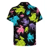 Мужские повседневные рубашки Splash лягушки блузки мужчина многоцветный принт животных гавайский гавайский короткий рукав на заказ уличной одежды Негабаритный пляжный подарок