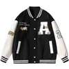 Herrjackor vår retro brev broderade jackor kappa mäns y2k street hip hop trend baseball uniform par casual lös jacka 230731