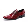 Christia Bella mode fête hommes Oxford chaussures pierre motif en cuir véritable mariage chaussures formelles à lacets chaussures habillées mâle Brogues