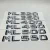 Car Stickers Chrome ML320 ML350 ML400 ML450 ML500 ML550 Rear Trunk Emblem Badge Letters For Mercedes Benz ML Class2390