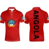 Herren Polos ANGOLA Männliche Jugend Benutzerdefinierte Name Nummer Logos Po Ao Poloshirt Ago Flagge Portugiesisch Angolan Nation Land Freizeitkleidung