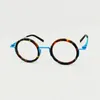Optiska glasögon för unisex retro stoemp stil anti-blå ljus lins tallrik ramglas med låda med låda