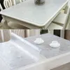 Table Cloth Soft Glass Tablecloth PVC table cloth Clear/Matte Oilproof Waterproof Kitchen Dining table cover for table 230731