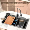 waterfall Kitchen Sink Stainless Steel sink Wash Basin Large Single Slot nano Multifunction for Kitchen accessories Dishwasher