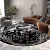 Mattor Stereo Vision Carpet Round Black White Living Room Mat 3D Illusion Vision 3D Mattan Heminredning Mattor R230731