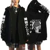 Jaquetas masculinas Tokyo Revengers Hoodies Jaqueta com zíper Manjiro Sano Draken Manji Gang Feminina Masculina Y2k Harajuku Anime Moletom Casaco