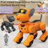 Elektryczne RC Zwierzęta rodzicielskie Dziecko towarzyszące dotknięciu wykrywanie rc robot pies 2 4G interakcja głosowa programowanie DIY zabawne emotikony kaskaderki radiowe 230801
