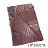 Sciarpe Donna Sciarpa Foulard Inverno Lady Preppy Nappa calda Autunno e scialle alla moda a contrasto a righe