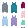 Macacões de verão roupas de tricô para bebês meninos meninas meninas macacões infantis sem mangas meninos uma peça macacões macacões recém-nascidos Dhqas