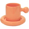 Kopjes Schotels Gepersonaliseerde Geel Groen Oranje Wit Zilver Ei Handvat Keramiek En Creatieve Koffie Thee Kopje Schotel Set Uniek Cadeau