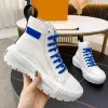 2023 Ny Canvas Calfskin Casual Shoes Fashion Womens Sneakers Designer Förtjockad gummi yttersula Runner Training Shoes Mower Mångsidig storlek35-41