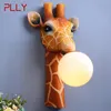 Lampa ścienna Plly Contemporary LED Creative Cartoon Cartoon Giraffe Light Light dla korytarza dla dzieci w sypialni dla dzieci