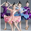 Stage Wear 1pcs/lot Girls Latin Dancing Dress Kids Ballroom Salsa Dance Clothing Children's Competitions Half Sleeve