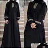 Grundlegende beiläufige Kleider Abaya Arabisch Spitze Muslim Kleid Frauen Türkei Islam Gebet Kaftan Marocain 2021 Winter Frühling Kleidung Vestidos1 Dhd0Z
