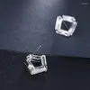 Boucles d'oreilles en pendaison d'oreilles européennes et américains de style folk rétroslant géométrique EABAL Personnalized Hollow sculpd e017