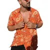 Camicie casual da uomo Camicia a maniche corte abbottonata con stampa floreale leopardata T-shirt estiva Hawaii Beach Streetwear