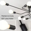 Żyrandole nowoczesne oprawy oświetleniowe żyrandola LED czarne żelazo 4 6 8 Branch sufit vintage lampa przemysłowa sypialnia salonu