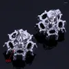 Kolczyki do stadnoności Pleasant Flower Black Cubic Zirkonia White CZ Silver Splated V0870