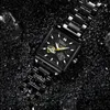 Orologi da polso Acciaio nero Fashion Skeleton Orologio meccanico Top Uomo Steampunk Trasparente Hollow Automatic Relogio Masculino