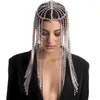 Headpieces Acessórios para o cabelo da moda Personalidade exagerada Strass Longo Tassel Hoop Headwear Punk Chain