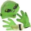 Ballkappen 1 Set Gruselmaske Alien Cosplay Halloween Latex mit Handschuhen