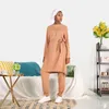 Abbigliamento etnico Ramadan 2 pezzi Donne musulmane Set Dubai Abaya Hijab Abiti turchi Top e pantaloni Preghiera Musulmani islamici Ensemble