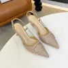 Luxe designer merk sandalen, hoge hakken, designerschoenen, Paris -jurk, klassieke dameshoge hakken, zwarte gouden trouwschoenen, dinerkleppen, damesschoenen, fabrieksschoenen