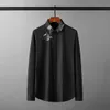 New Bird Printed Men's Shirts Luxury Long Sleeve Streetwear Casual Mens Dress Shirts Slim Fit Party Man Shirts Plus Size 4XL