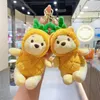 Konijn mascotte ananas beer pluche hanger pop groothandel paar pop sleutelhanger knuffel