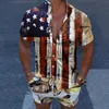 Camicie casual da uomo American For Men Flag Pattern Camicia a maniche corte Independence Day Top T-shirt oversize USA Abbigliamento largo 5XL
