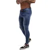 Jeans Masculino GINGTTO Jeans Men Masculino Cintura Elástica Jeans Skinny Calça Masculina Stretch Rasgados Streetwear Masculino Jeans Jeans Azul 230731