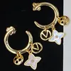 Designer smycken set kvinnor 18k guldpläterad halsband armband örhängen ihåliga bokstäver hänge guldkedja party huvudbonad