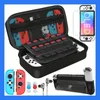 För Switch OLED -fodral 12 -stycken Set, rött och blått greppskyddsfodral+härdad film+6 KeyCaps+för Switch OLED -skyddsfodral+Hörlurar+Stora kapacitetslagringsväska