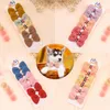 Appareils pour chiens 6pcs / ensemble Coton décorer la robe à nœuds papillon