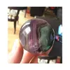 Arts And Crafts Wholesale Natural Purple Fluorite Gemstone Sphere Ball/Amethyst Healing For Sale Home Decorations Small Crystal Ball Dhmjx